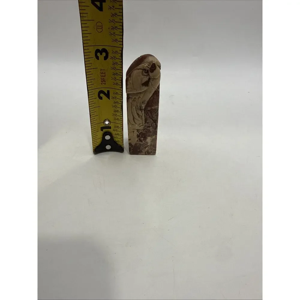 Vintage Chinese Carved Soapstone Bird Seal Chop Stamp Red Seal Script 3” *